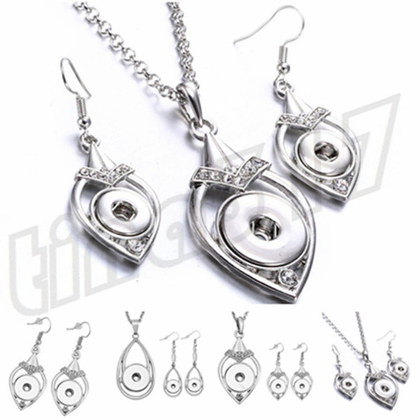 Fashion Droplet Shape Earring Necklace Set Alloy button Earring Necklace Fashion Decorative Earrings Necklace T9C0039