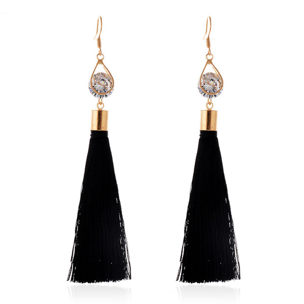 Bohemian Women Fashion Woolen Tassels Earring Gorgeous Hoop Earrings Jewelry 10.4