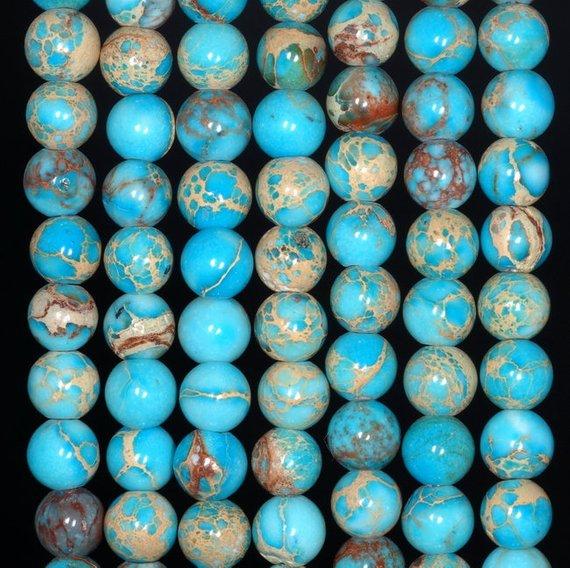 Whoelsale Blue Imperial Jasper Gemstone Loose Beads,Blue Sediment Jasper Beads 6mm 8mm 10mm 12mm for jewelry making 15.5