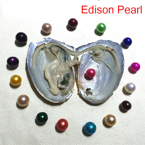 Free Shipping New DIY AAA+ 9-11mm Edison Pearl Oyster fresh water Akoya wholesale in shell vacuum-packed 2018 birthday gift pearl show