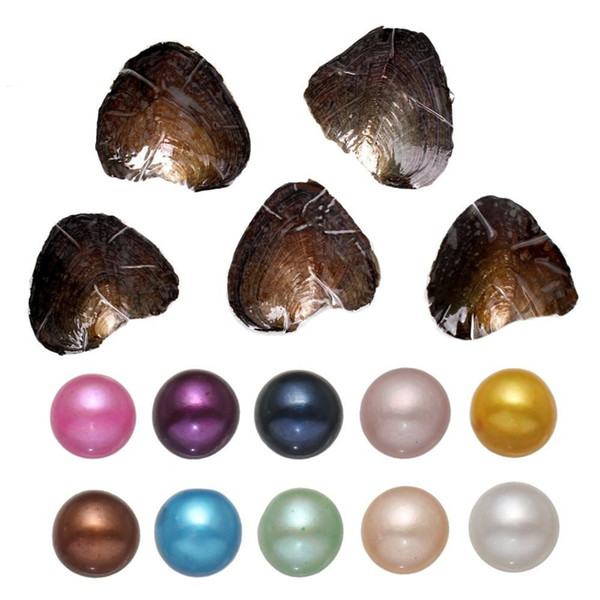 Freshwater Cultured Love Wish Pearl Oyster With Round Pearl Inside 8 Colors Individual Vacuum Package Birthday Gift(6-7mm)