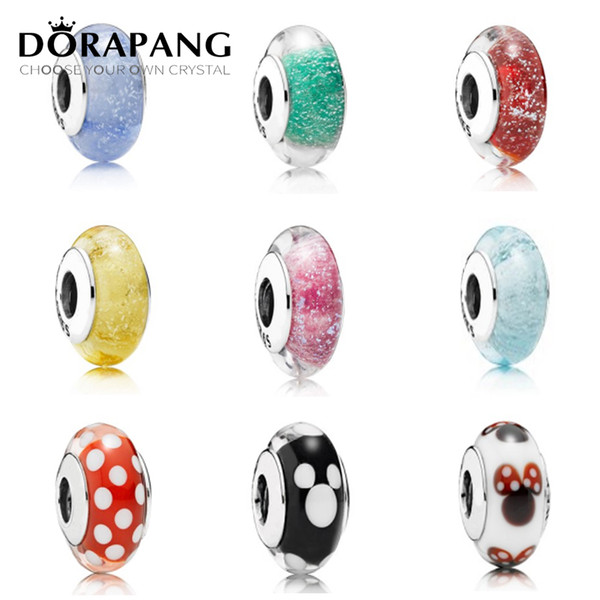 DORAPANG 100% 925 Sterling Silver Jewelry Loose Beads Cord Screw Thread Hole Handmade Lampwork Charms Fit Pandora Bracelet Bangle DIY Women