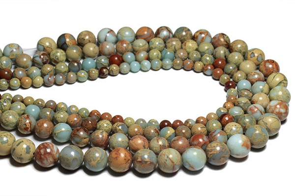 Whoelsale Natural Sea Sediment Jasper Imperial Beads,Gemstone Loose Beads,4mm 6mm 8mm 10mm 12mm for jewelry making 15.5