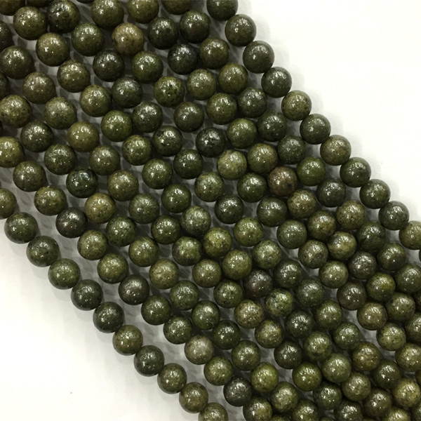 Natural Genuine Black Green Epidote Ferriepidote Round Jewellery Loose Ball Beads 8mm 15.5