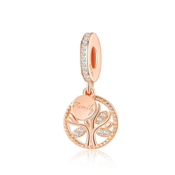 925 Silver Beads Charms Rose Gold Family Tree Of Life Pendant Beads For Women Original Pandora Charms Bracelet & Bangle