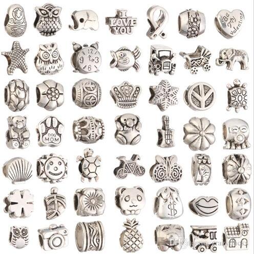 Beads For Jewelry Making Big Hole Loose Spacer Beads Charms DIY Craft Wholesale Cheap Jewelry Making Supplies For Bracelet Charms