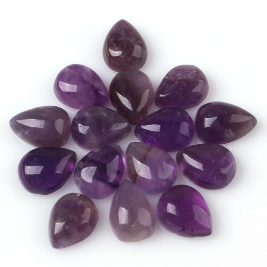 6x8mm Fashion Amethyst Malay Jade etc Natural Stone Water Drop Beads Cabochon Bead Jewelry Findings Accessories Diy Jewelry Making 30pcs