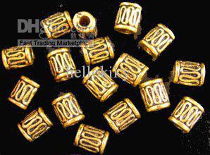 210pcs Alloy Metal Antiqued gold plt wire curved tube spacer bead A48G