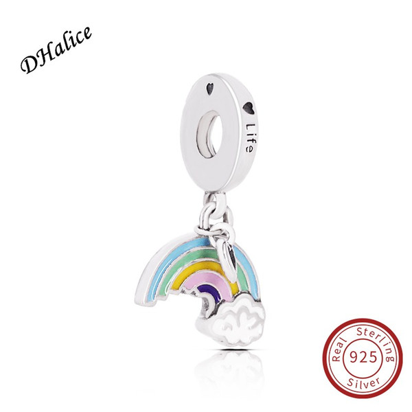 Pandora Rainbow of Love Pendant Charm Authentic 925 Sterling Silver rainbow charm Fits Snake Bracelets DIY Fine Jewelry 797016ENMX charm