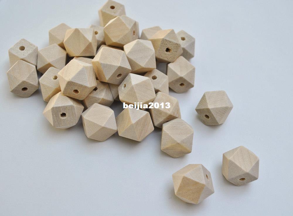 Free shipping! 100pcs/lot 10-20mm natural unfinished geometric wood spacer beads jewelry /DIY wooden necklace making findings DIY