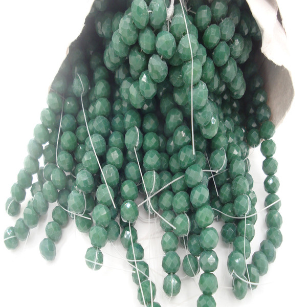 145Beads/4MM 98Beads/6MM 70Beads/8MM Dark Green Rondelle Faceted Ceramic Glass Crystal Beads For DIY Jewelry Making Fashion Accessory