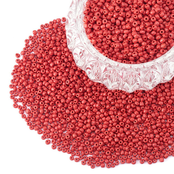 6/0 Glass Seed Beads Round Pony Bead Diameter 4mm About 4500Pcs for Jewelry Loose Beads DIY Craft Red Opaque Colours