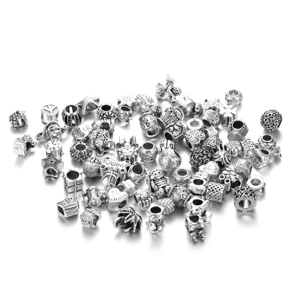 Mix Colors Big Hole Loose Beads charm For Pandora DIY Jewelry Bracelet For European Beads set Accessories