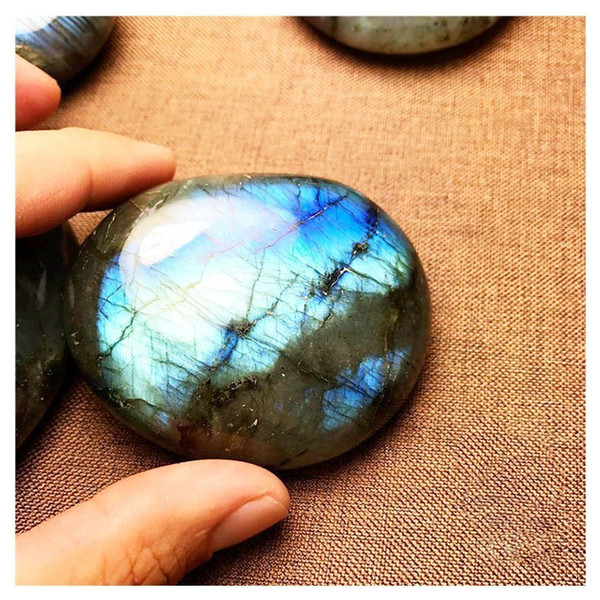 Ihomee Colorful Natural Moonlight Stone Crystal Labradorite Nunatak Grey Shining Moonstone Decoration Crafts New Year Home Decor C19021601