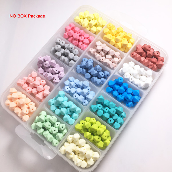 silicone beads Hexagon candy color 100PC baby teether Mini Hexagon bead Necklace Pendant DIY nursing bracelet kids beads