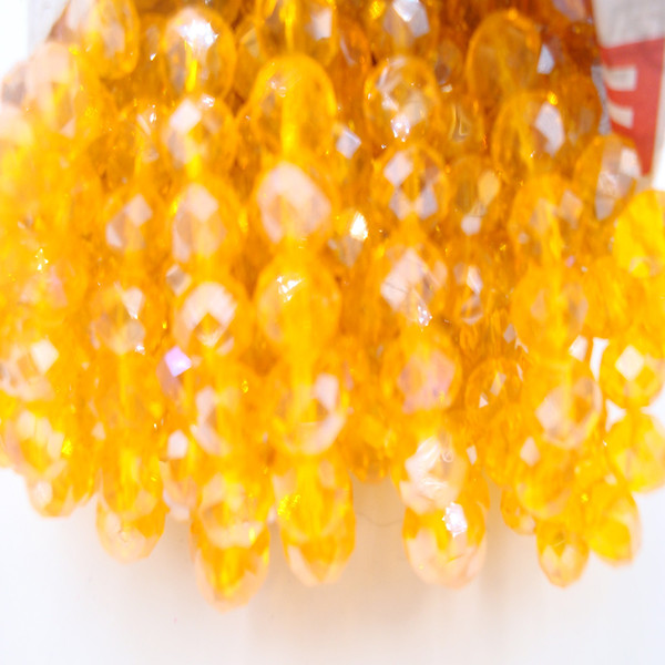 DIY Golden Yellow Color Crystal Beads 4MM 6MM 8MM Rondelles String Spacer Loose Beads Faceted Glass Bead