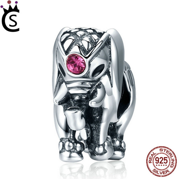 New Arrival Genuine 925 Sterling Silver Charm Thailand Lucky Elephant Charms fit Women Bracelets Fine Jewelry Pandora Charm