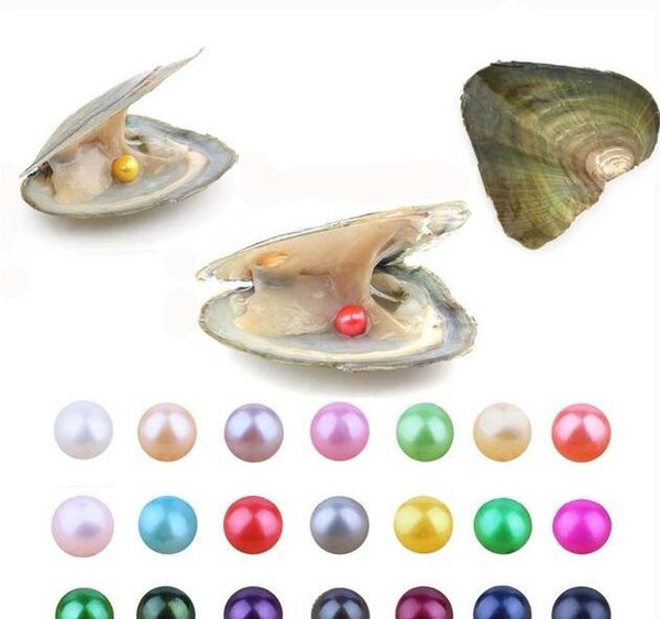 Fancy Gift Akoya pearl High quality cheap love freshwater shell pearl oyster 6-7mm mixed colors pearl oyster with vacuum packaging