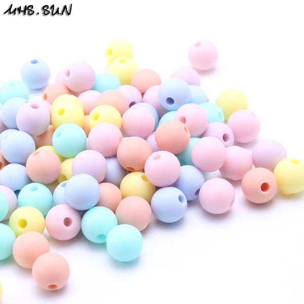 Wholesale 12MM 100PCS Random Candy Color BPA Free DIY Round Silicone Chew Beads Safety Teething Teether Beads Baby Necklace&Bracelet Made