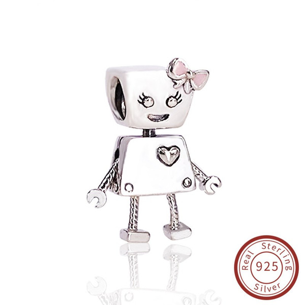 Animal Charms DIY New Collection Wholesale Authentic 925 Sterling Silver Cute Bella Bot Pandora Charm Fits For Bracelet 797141EN160