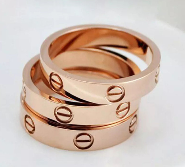 Hot sale Titanium steel rose gold ring silver ring lover screwdriver fashion jewelry women wedding ring