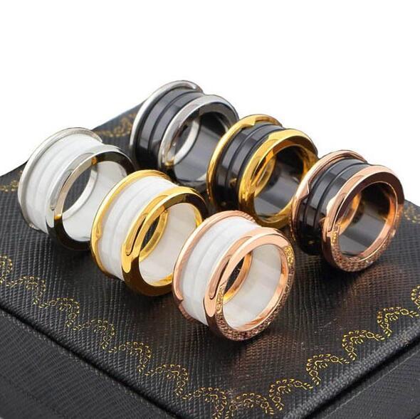 Hot classic brand bv Ceramic rings Stainless Steel love ring wide Ceramic ring for women men Couples wedding ring fine rings wholesale