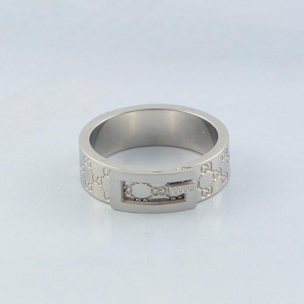 Fashion Design Couple Rings Famous Brand Stainless Steel Sliver Ring High Quality Luxury Women Men Wedding Rings Rose Gold Plated Jewelry