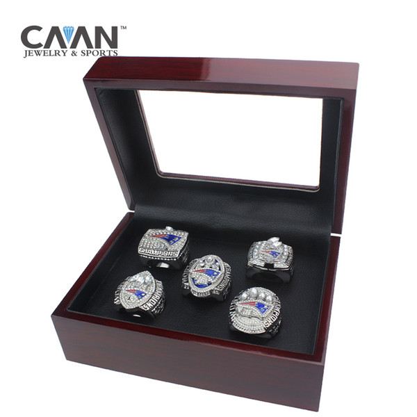 Drop shipping 5 PCS Sets 2001 2003 2004 2014 2016 new England patriots championship rings