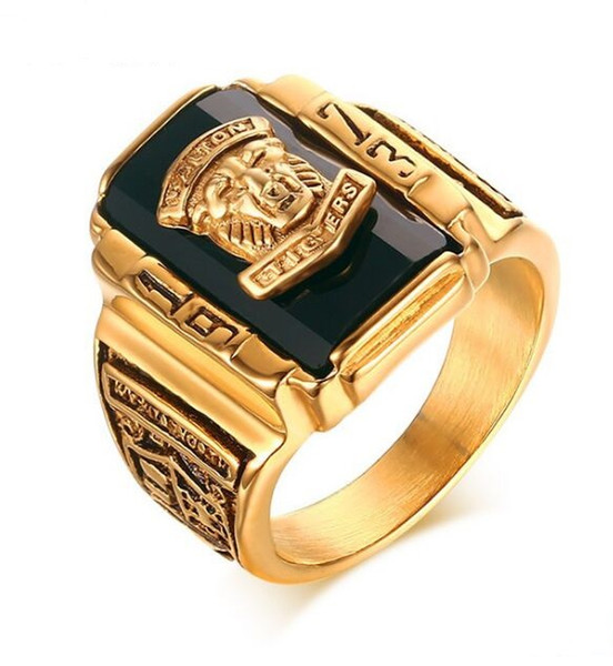 Free Shipping Stainless Steel Red/black/green/blue Rhinestone 1973 Walton Tigers Signet Ring for Men,18K Gold Plated Size 7-11