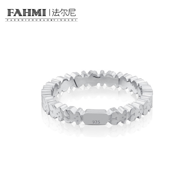 FAHMI 100% 925 Sterling Silver Bear Ring To Send Girlfriends Couple Gift Ring Female Models 512725520 Free Elegant Jewelry