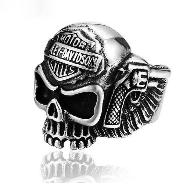 Europe and the United States retro jewelry 316 stainless steel men's personality Skull Ring