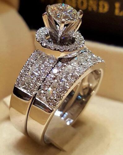 New square princess ring; European and American popular zirconium inlaid ring. Size 6 7 8 9 10