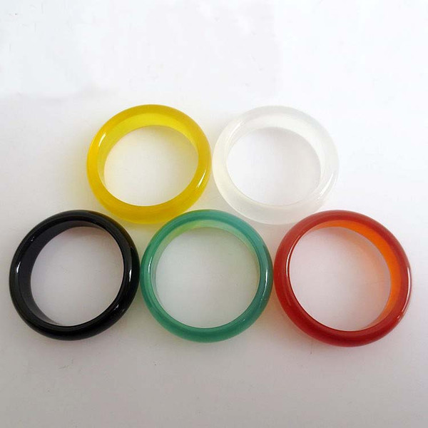 Jade Band Rings Hot Sale 5mm Agate finger ring for Women Men Fashion Jewelry Wholesale Free Shipping 00