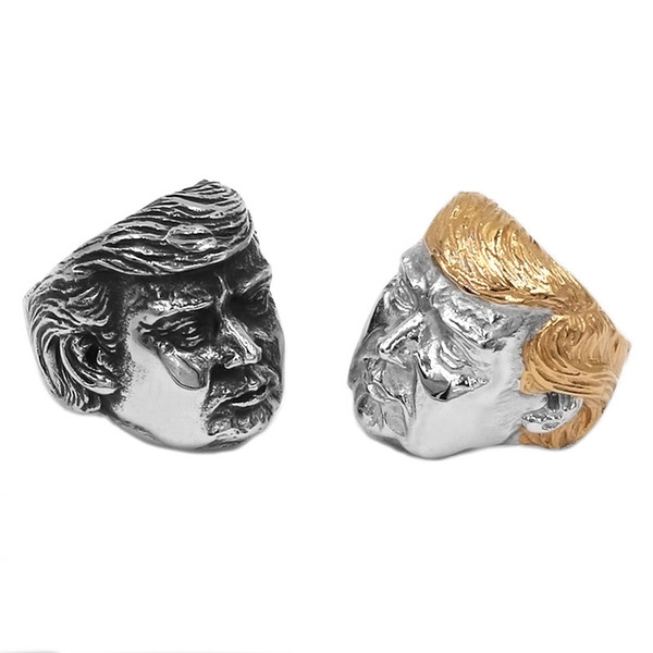 Wholesale USA President Trump Ring Stainless Steel Jewelry Newest Silver Gold American President Cool Biker Mens Ring 869B