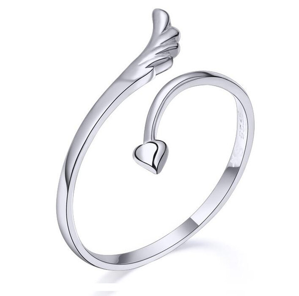 925 sterling silver wings shape Ring Open adjustable size Don't fade birthday gift Factory direct selling high quality Wedding Ring Gift box