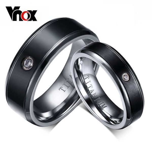 Fashion CZ Diamond Titanium Rings For Women Men Wedding Engagement Ring Not allergic Pure Titanium Ring