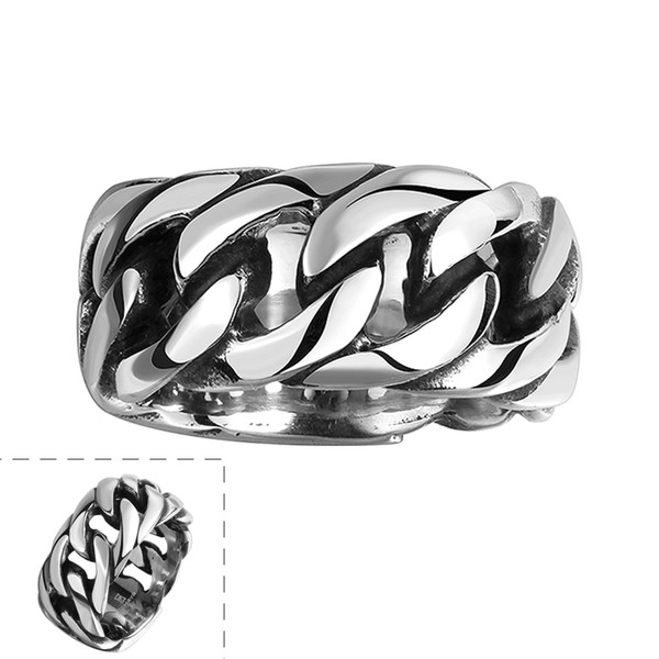 100% Stainless Steel Ring Men/Women Vintage Jewelry Punk Style Buddha 2 Buddha Ring Curb Chain Sale Factory Offer