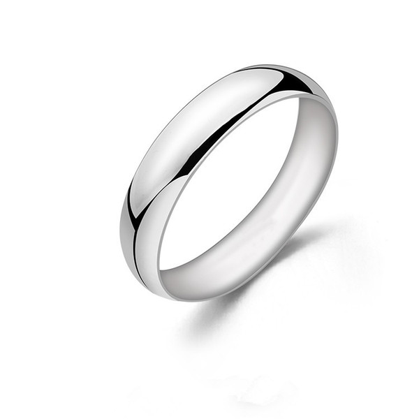 5 mm Solid 925 Sterling Silver Ring for Female & Male High Quality White Gold Color Anniversary Birthday gift