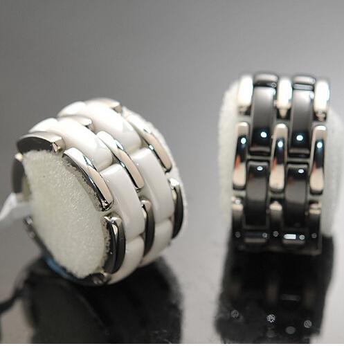 Hot Sale Fashion Jewelry Titanium Black&White Ceramic Rings For Lovers Best Gifts Layers Wedding Ring Love Ring Never Fade for gift