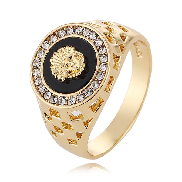 New luxury designer rings 18K Gold Lion head mens rings opening can adjust mens ring jewelry