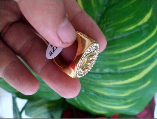 18k gold plated Stainless Steel Wedding Ring For Lovers IP Gold Color Crystal CZ Couple Rings Set Men Women Engagement Wedding Rings