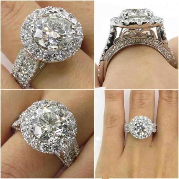 Luxury Female Big Zircon Stone Ring 925 Silver Filled Ring Vintage Wedding Band Promise Engagement Rings For Women