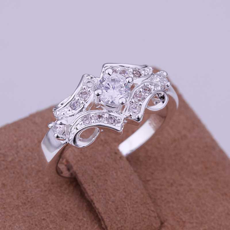 Wholesale-Hot Sale!!Free Shipping 925 Silver Ring Fashion Sterling Silver Jewelry,Inlaid Stone Belt Ring SMTR146