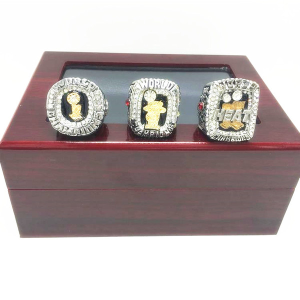 3PCS Newest Men fashion sports collection jewelry heat championship rings set fans gift