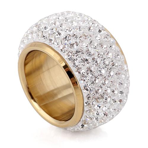 Wholesale shining full rhinestone finger rings for woman luxurious paragraph fashion new antique gold-color