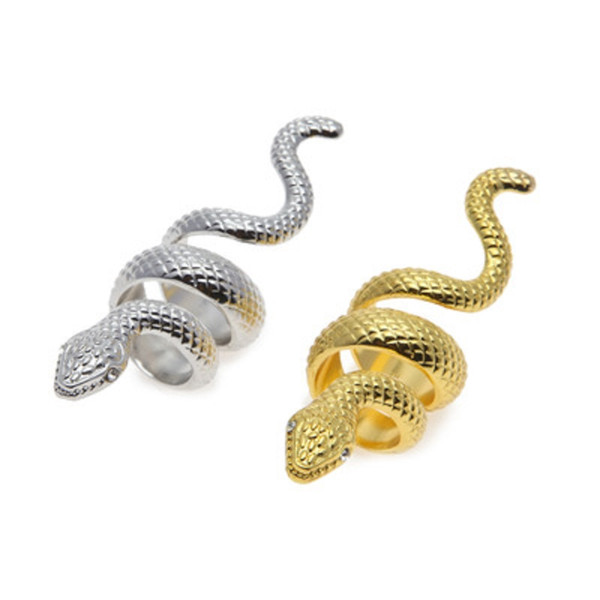 Mens Gold Punk Hip Hop Ring Exaggerated Snake Shape Alloy Gold Rings Jewelry For Men Women Wholesale Cheap