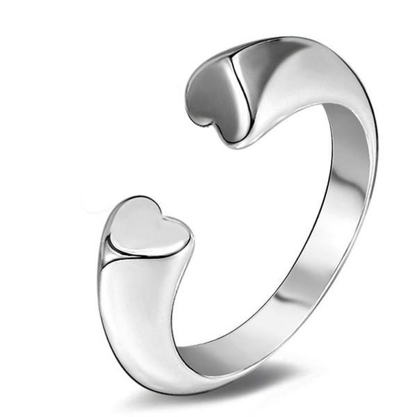 Fashion Fine Jewelry 925 Sterling Silver Simple Style Jewelry Open Rings For Women Creative Design Lady