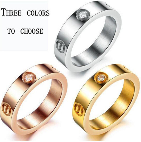 New Arrival Titanium steel Ring Rose Gold Couple Ring Bague Screwdriver Fashion Jewelry Mens rings -sample