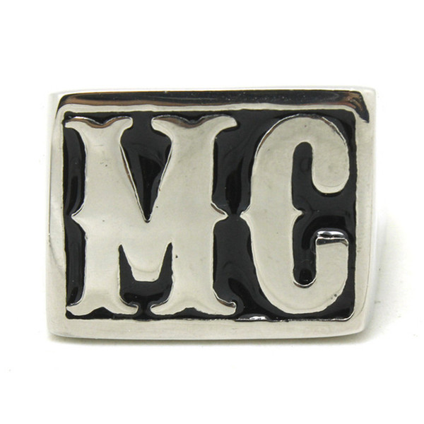 4pcs/lot Size 8-14 Motorbiker MC Cool Ring 316L Stainless Steel Fashion Jewelry Hot Selling Biker Style MC Ring