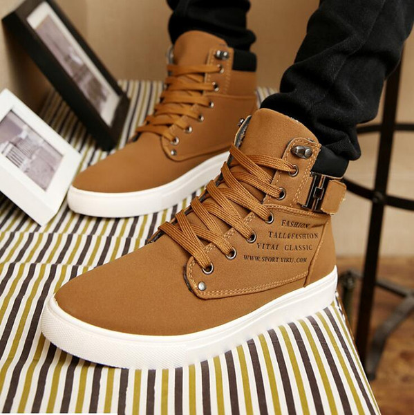 2018 new 100% high-quality men's shoes high-top shoes retro casual lace men's fashion Martin boots wholesale boots outdoor sports shoes